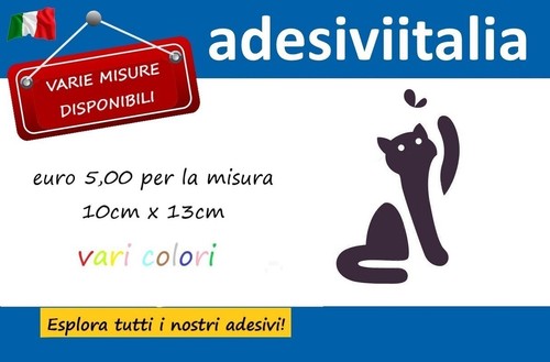 Adesivo vinile lucido gatto - adesivo, e